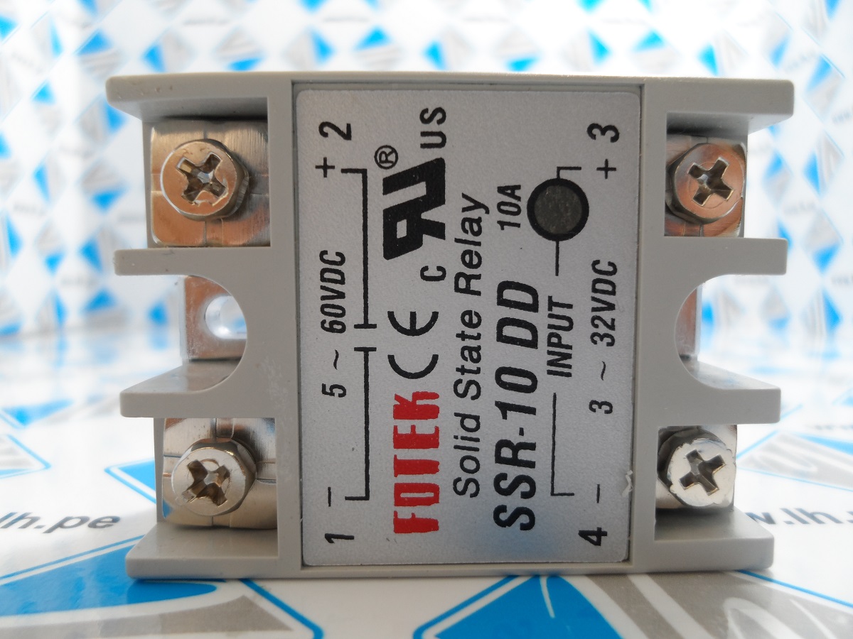 SSR-10DD         Relay State Solido 10A, 3-32VDC, 12-220VDC